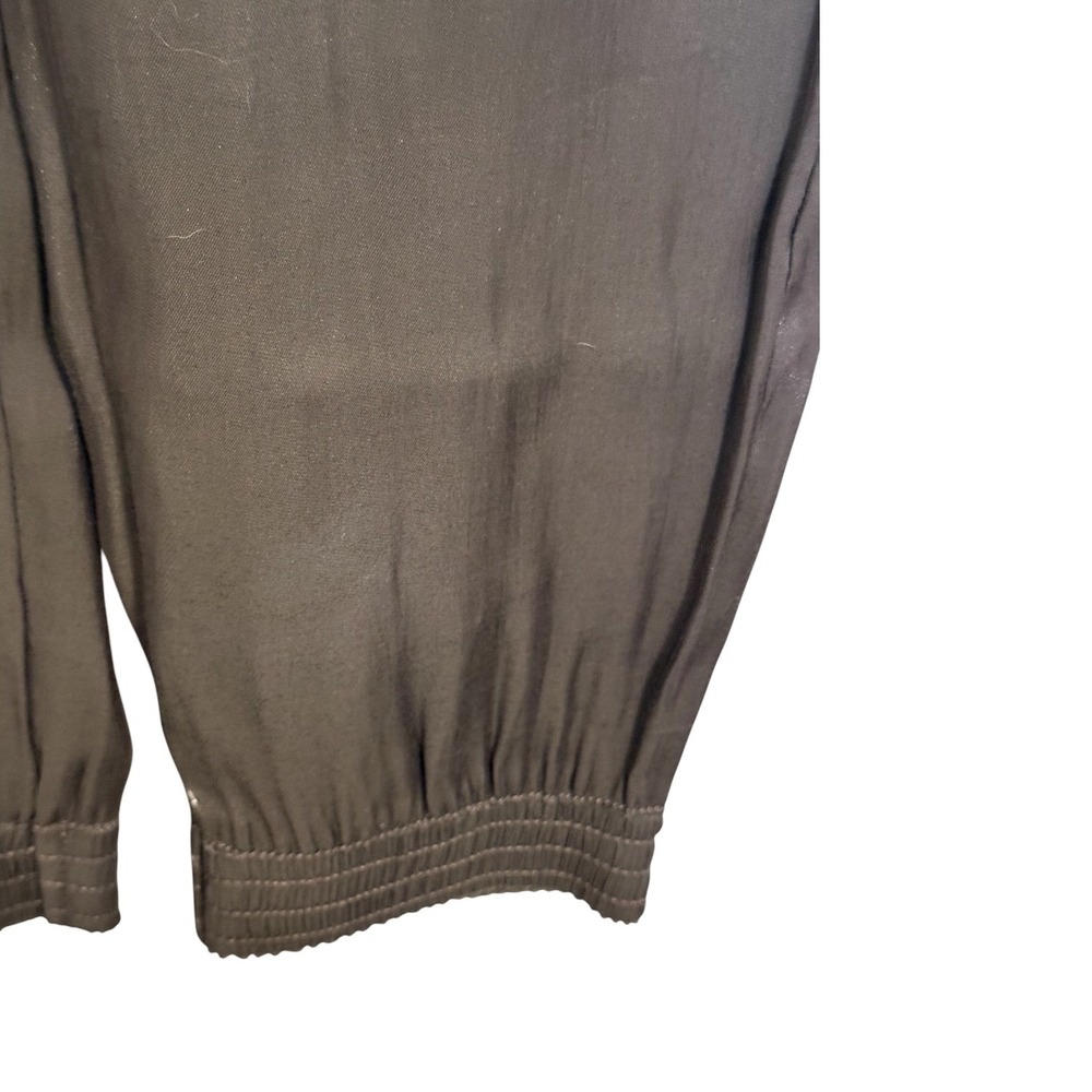 ANTHROPOLOGIE Shimmery Charcoal Gray Satin Cargo Joggers Pants EUC Size Small - Picture 5 of 7